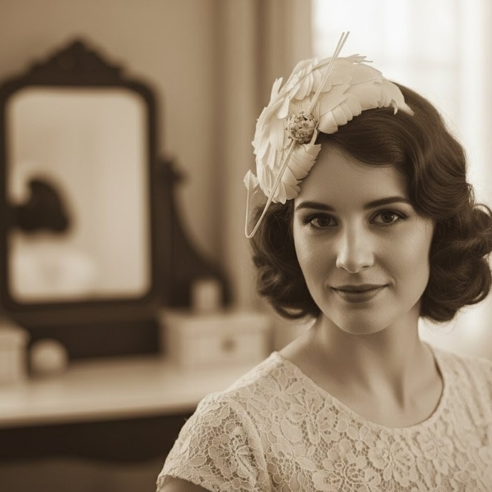 Mary Bettina 1940s Worcester Feather Hat